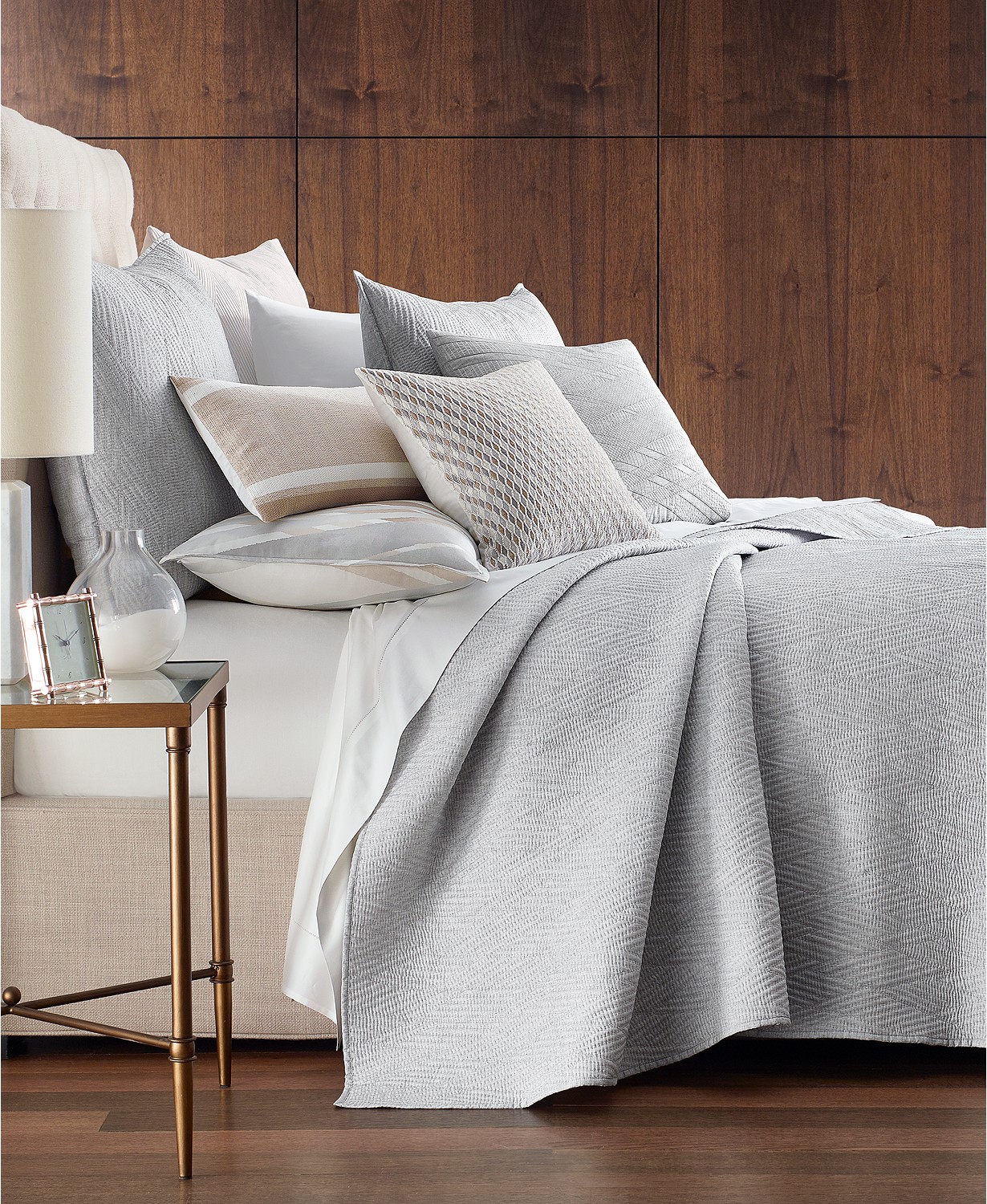 Hotel Collection Lateral Natural 180 Thread Count King Coverlet