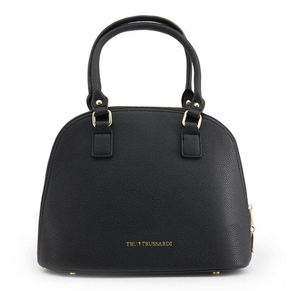 Trussardi Women Black Satchel Leather Bag-76BTB05 | Kalsona